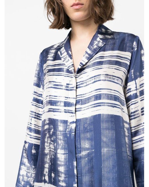 Striped silk shirt di Max Mara in Blue