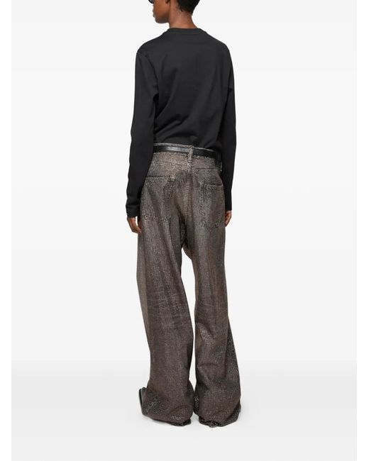 Acne Black Satin Label T-Shirt