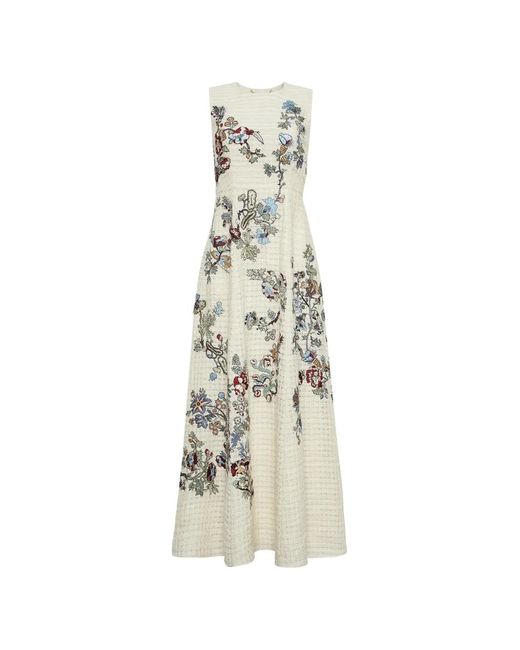 Adam Lippes White Eloise Embroidered-Design Dress