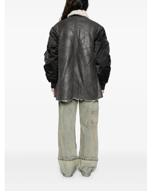 Isabel Marant Gray Metallic-Effect Bomber Jacket
