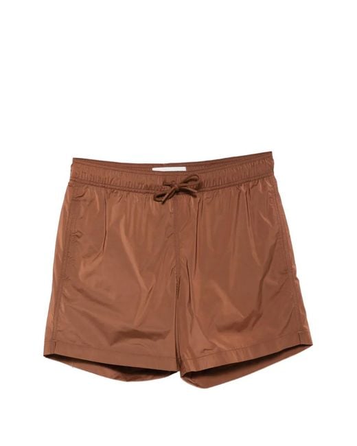 Frescobol Carioca Brown Drawstring-Waist Swim Shorts for men