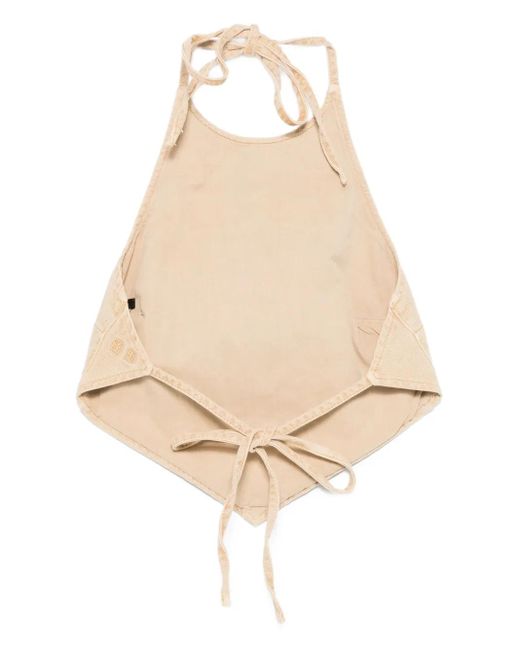Ksubi Natural Bolt Halter-Neck Tie Top