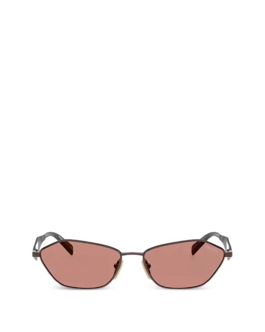 Prada Pink Geometric-Frame Sunglasses