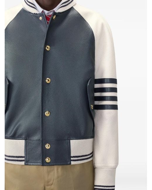 Thom Browne Leren Jack in het Blue voor heren