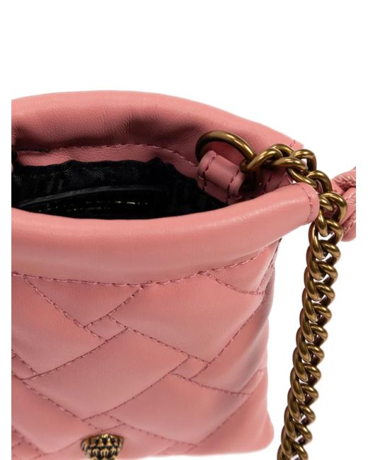 Kurt Geiger Pink Micro Kensington Quilted Purse
