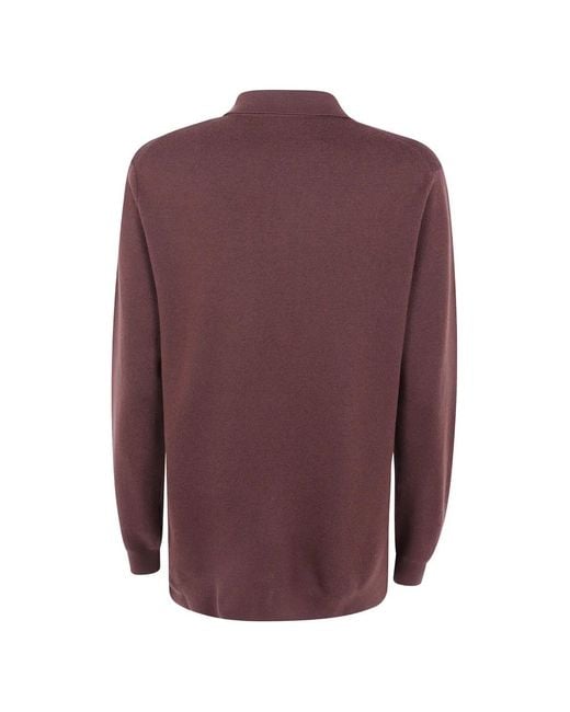 Aspesi Purple Button-Up Collared Cardigan