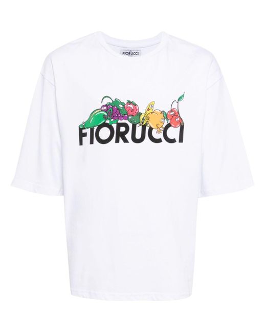 Fiorucci White T-Shirt mit Logo-Print
