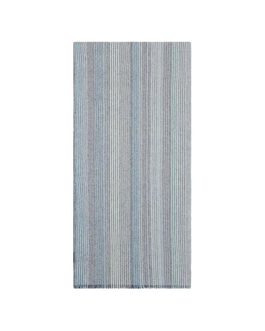 Fedeli Blue Striped Cashmere Scarf for men