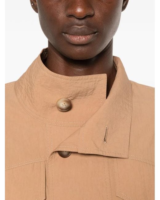 A.M.G Natural Veste Boutonnée À Col Montant