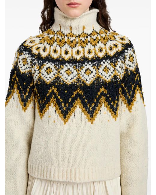 Proenza Schouler Black Lizzy Fairisle-Pattern Turtleneck Sweater