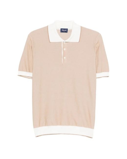 Drumohr Natural Collared Polo Shirt for men