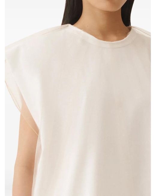 Fabiana Filippi White Organza-Overlay Top