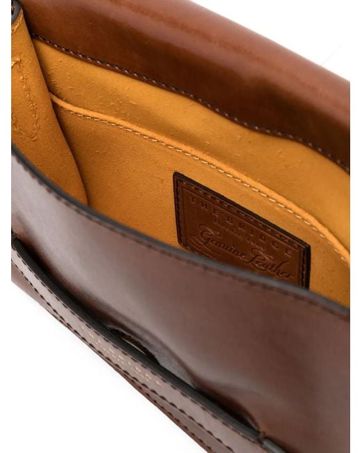 The Bridge Brown Lucrezia Foldover-Top Leather Shoulder Bag
