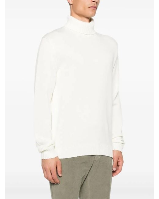 Zanone White Turtleneck Wool Sweater for men