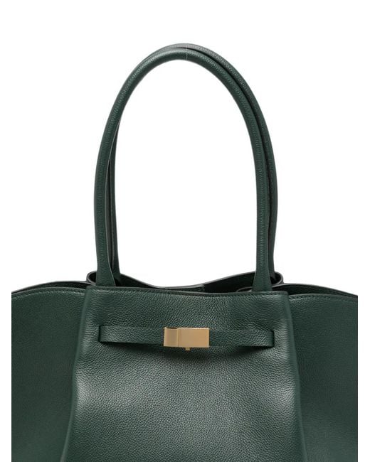 DeMellier London Green New York Grained Leather Tote Bag