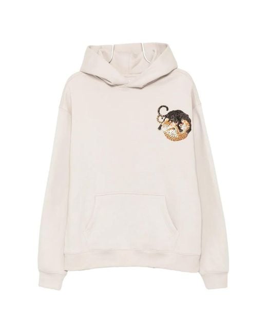 Melt White Graphic-Print Hoodie for men