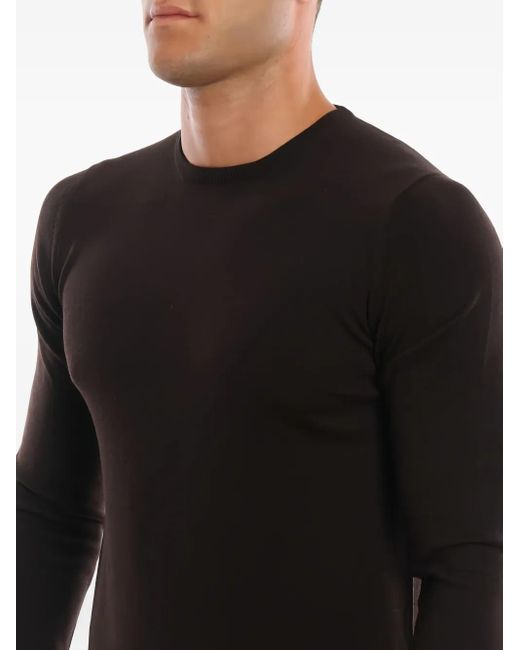 GIUUNO Black Round-Neck Long-Sleeve Sweater for men