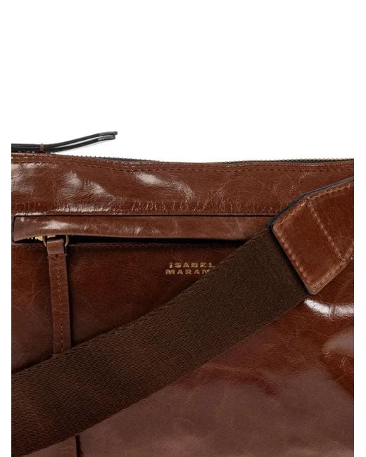 Isabel Marant Brown Nessah Leather Zip-Fastening Bag