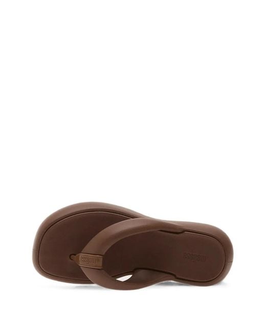 Melissa Brown Free Fuzzy Platform Thong-Strap Sandals