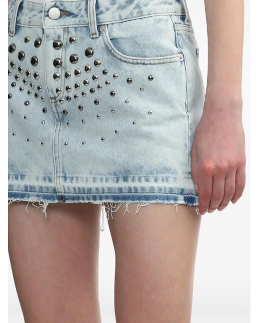 Alessandra Rich Blue Denim Mini Skirt