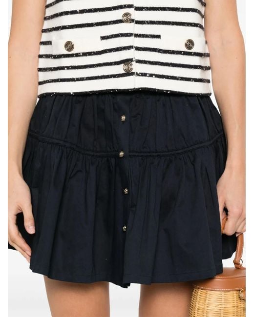 Maje Blue Tiered Mini Skirt