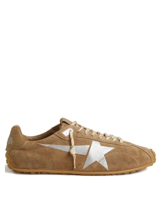 Golden Goose Mens Brown Golden Goose Marathon Speed Suede Sneakers