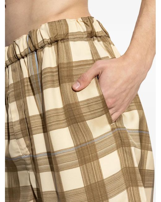 Jil Sander Natural Checked Shorts for men