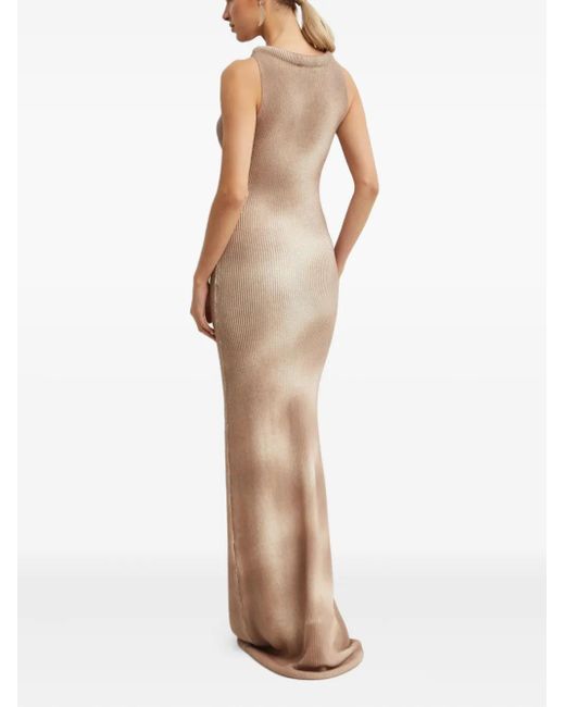 AYA MUSE Natural Celes Ombre-Motif Maxi Dress