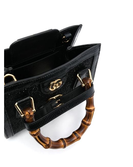 Gucci Black Mini Diana Leather Tote Bag