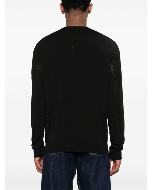 Dolce & Gabbana Black Perforated-design Sweatshirt for men