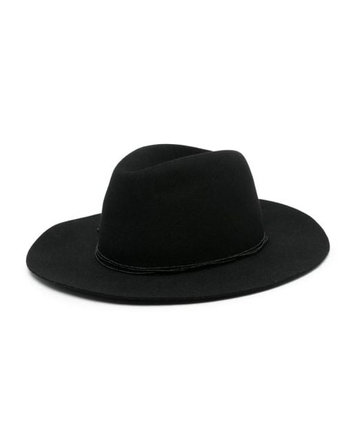 Sombrero fedora de fieltro Borsalino de color Black