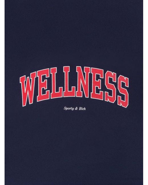 Sporty & Rich Blue Wellness Crew-Neck Cotton Sweatshirt