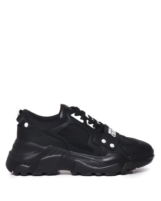 Versace Jeans Couture Black Leather Sock Sneakers for men