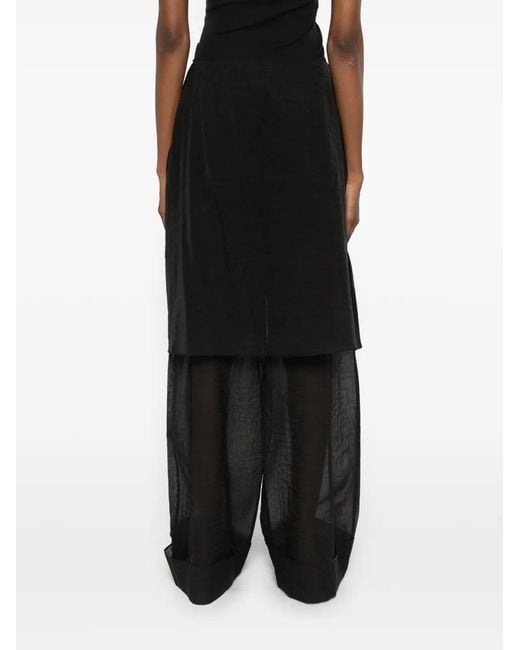 Viktoria Chan Black Zip-Fatening Palazzo Pants