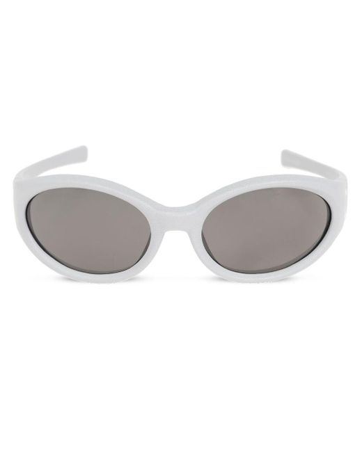 Maison Margiela Gray X Gentle Monster Mm104 Leather Wraparound-frame Sunglasses