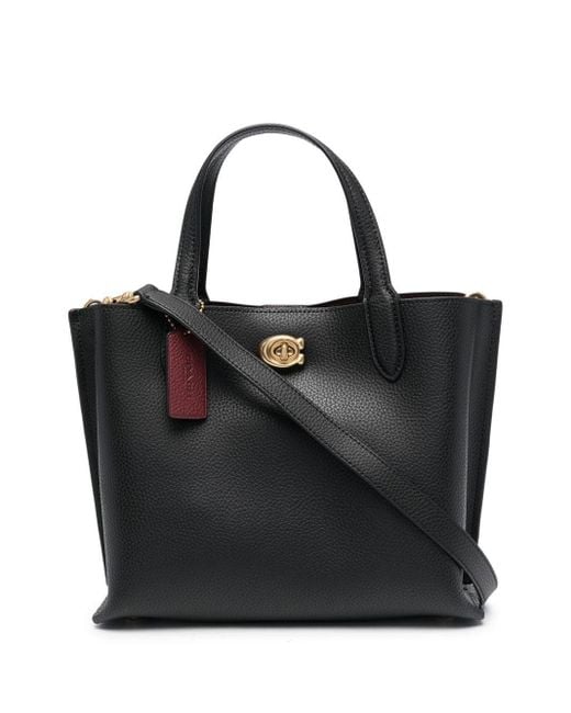 COACH Leather Willow 24 Tote Bag in Black | Lyst UK