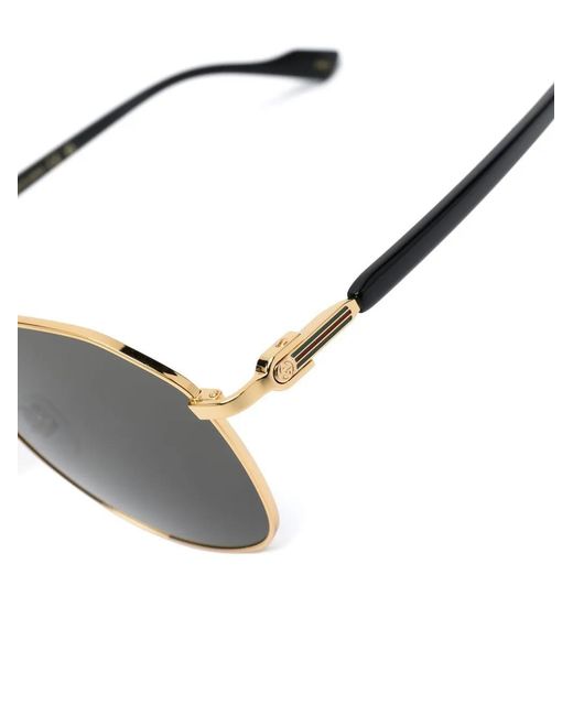 Gucci Gray Pilot-Frame Sunglasses