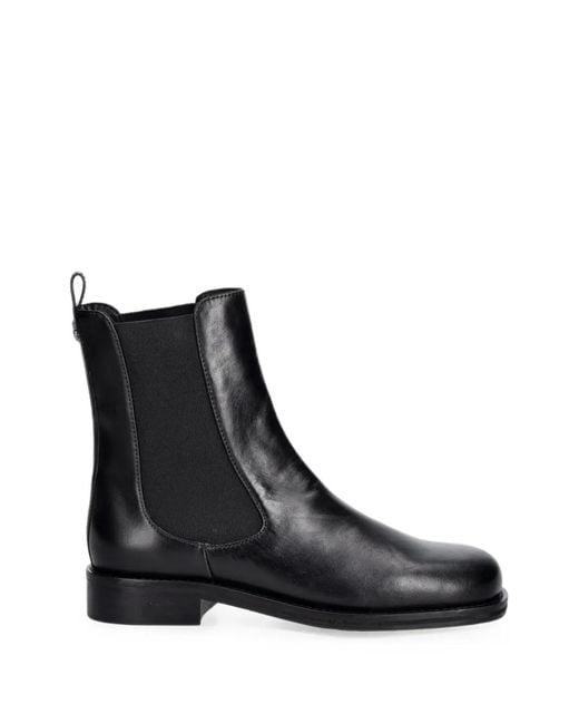 Patrizia Pepe Black Elasticated-Side Leather Chealsea Boots