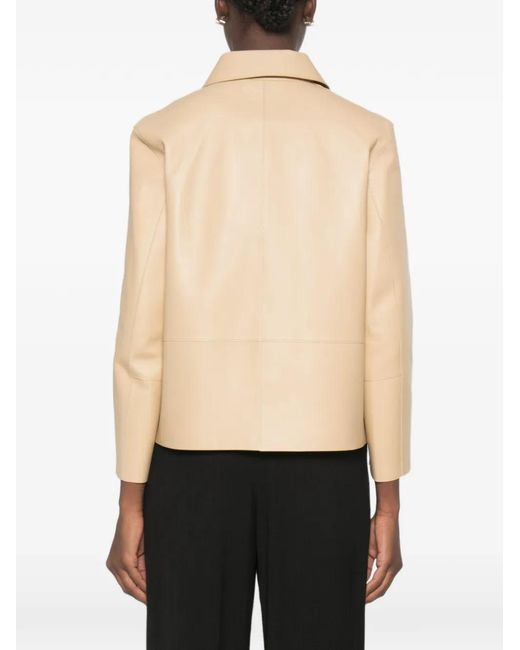 Totême Natural Veste En Cuir À Boutonnière