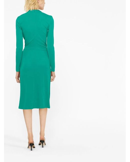 Alberta Ferretti Midi-Jurk Met Gedraaide Voorkant in het Green