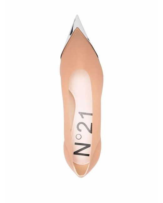 N°21 Pink Metal Toe Transparent Pumps