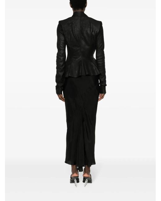 Rick Owens Black Jacket With Crackle Effect