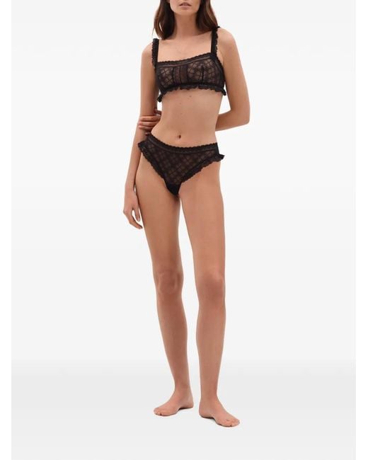 Eres Gray Orangerie Lace-Trim Bra