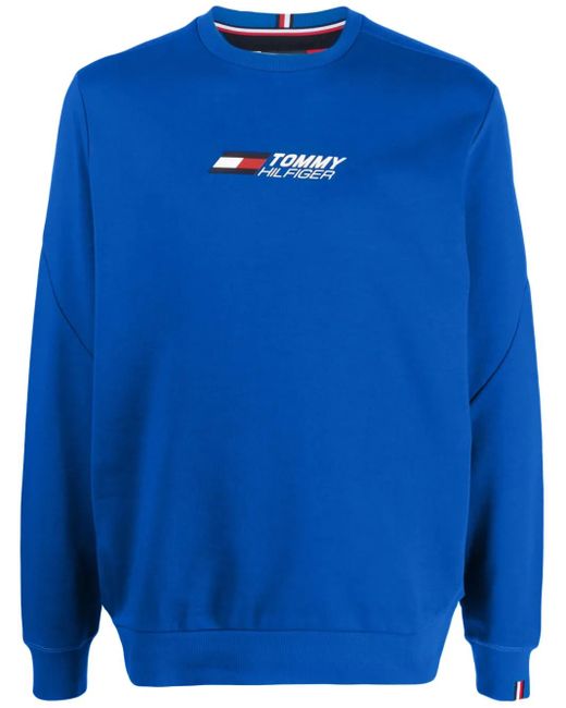 メンズ Tommy Hilfiger ロゴ スウェットシャツ Blue