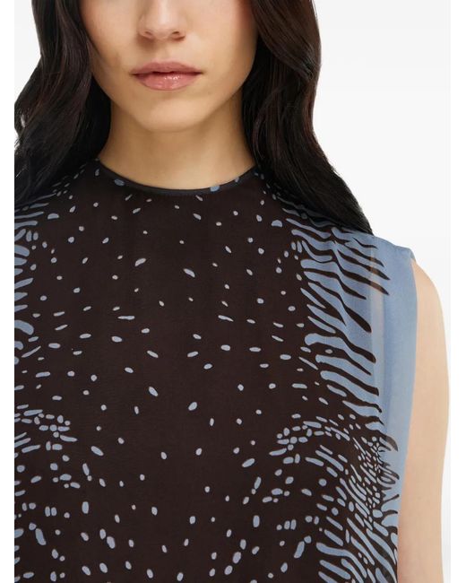 Ferragamo Blue Silk Dress With Flower Detail