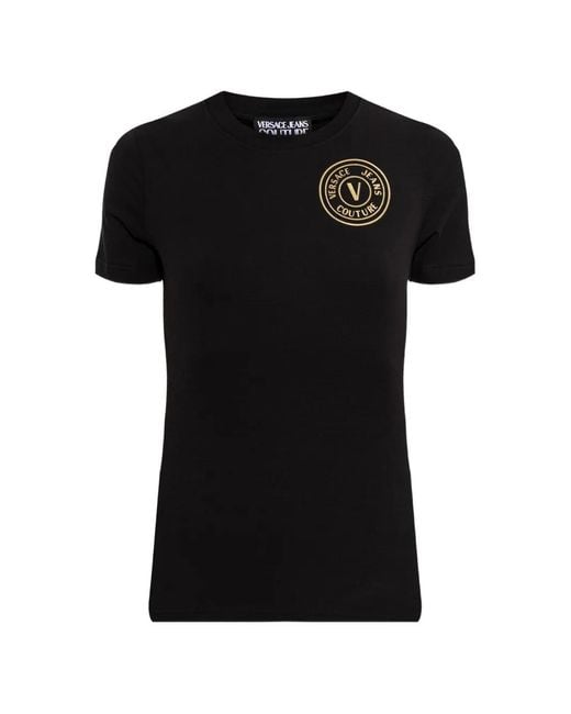 Versace Jeans Couture Black T-Shirt À Logo Imprimé