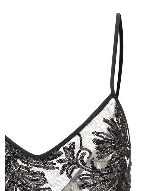 Le twins Black Sequin Appliqué Alba Top