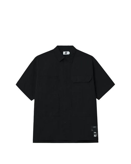 Izzue Black Short Sleeve Pocket Shirt for men