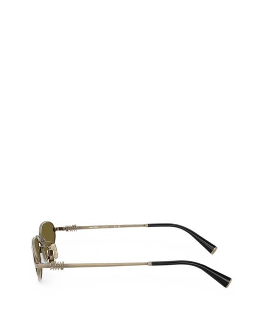 Miu Miu Green Logo-Engraved Sunglasses