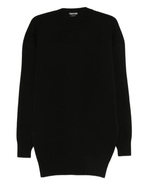 Tom Ford Black Round-Neck Cashmere Mini Dress